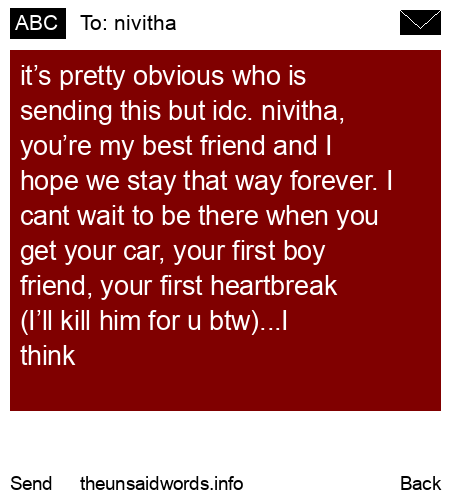 unsent message to nivitha