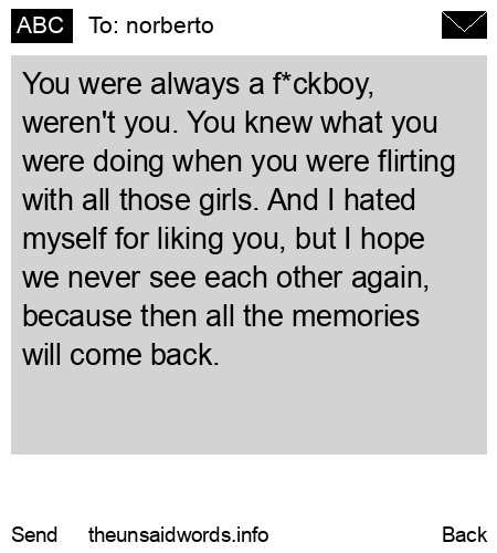 unsent message to norberto