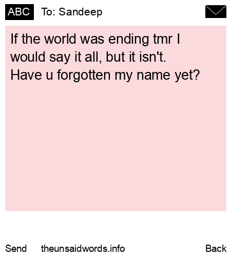 unsent message to Sandeep