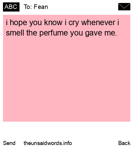 unsent message to Fean