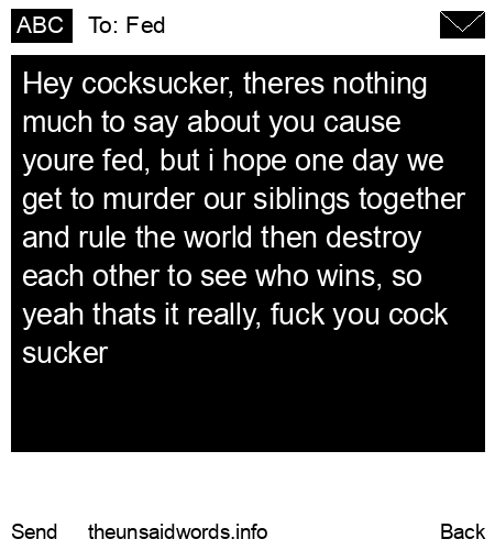 unsent message to Fed