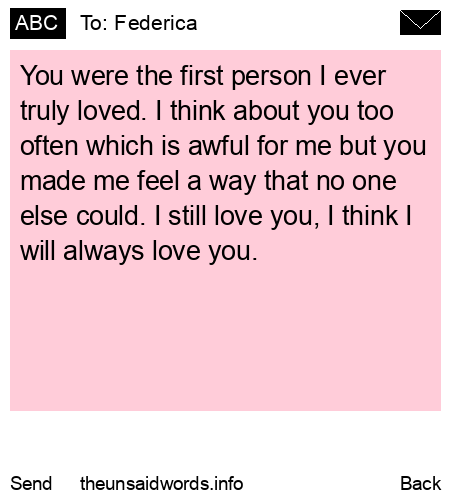 unsent message to Federica