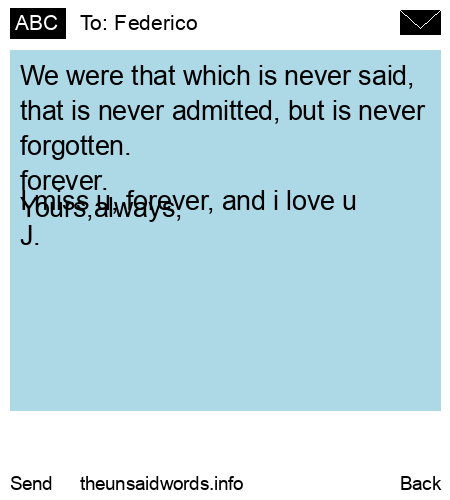 unsent message to Federico