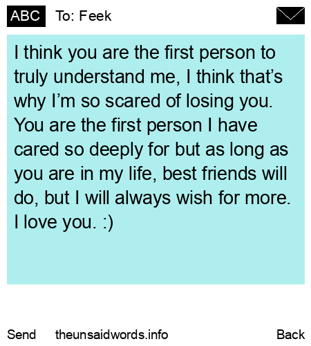 unsent message to Feek