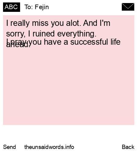 unsent message to Fejin