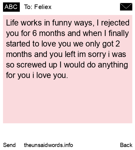 unsent message to Feliex