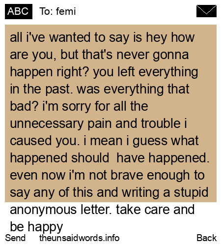unsent message to femi