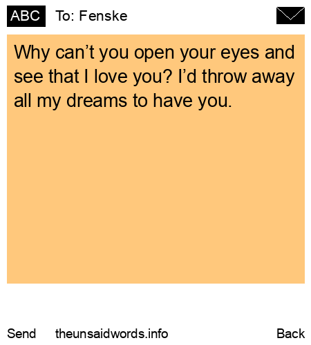 unsent message to Fenske