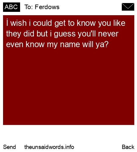 unsent message to Ferdows