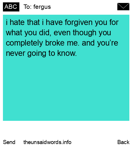 unsent message to fergus