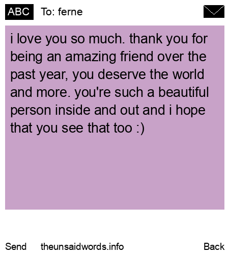 unsent message to ferne