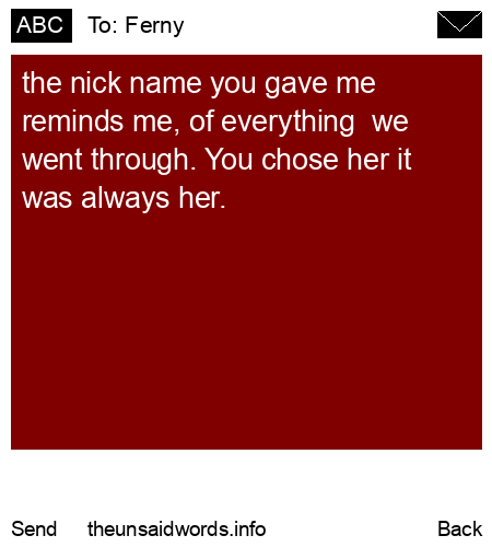 unsent message to Ferny