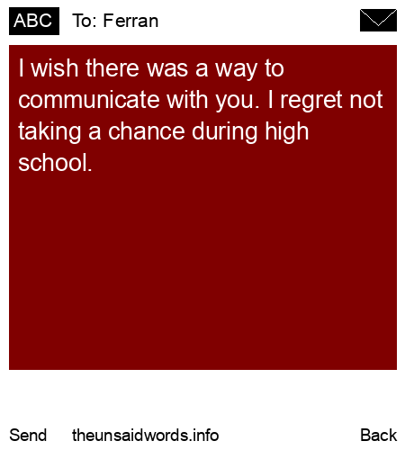 unsent message to Ferran