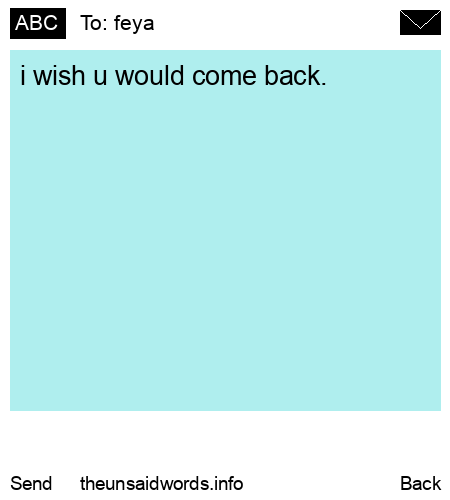 unsent message to feya