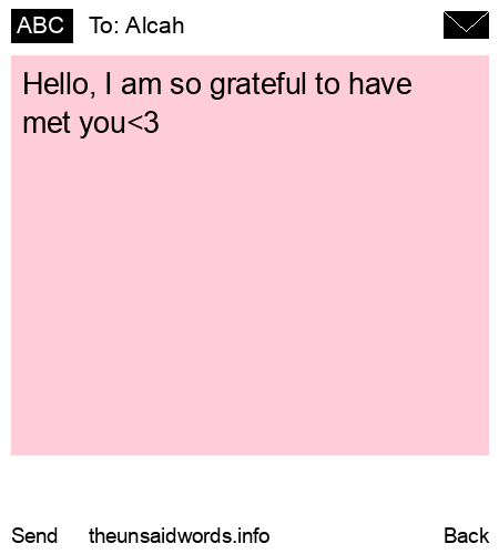unsent message to Alcah