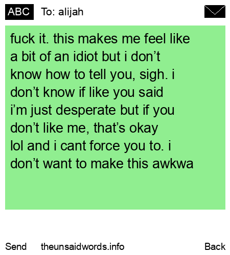 unsent message to alijah