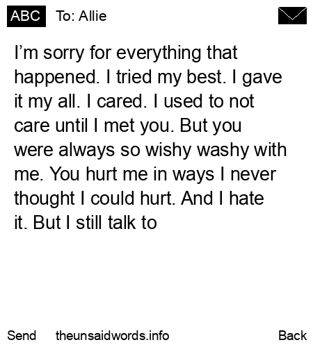 unsent message to Allie