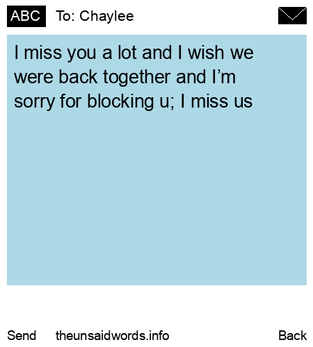 unsent message to Chaylee