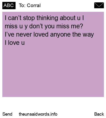 unsent message to Corral