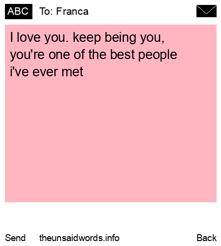 unsent message to Franca