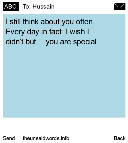 unsent message to Hussain