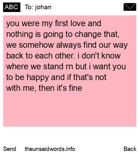 unsent message to johan
