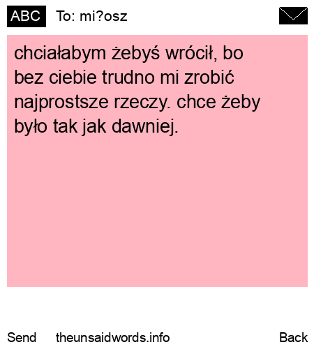 unsent message to mi?osz