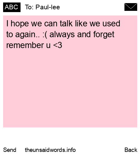 unsent message to Paul-lee