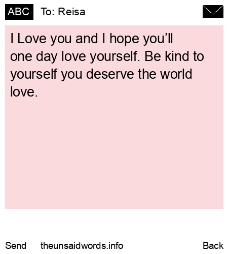 unsent message to Reisa