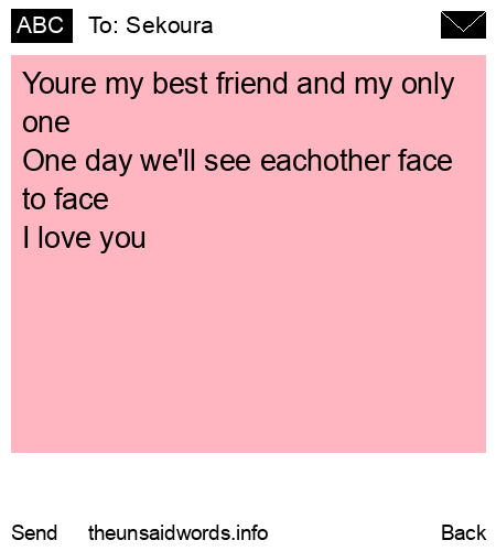 unsent message to Sekoura