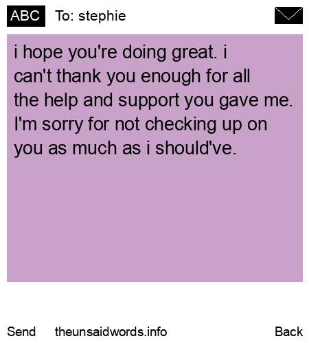 unsent message to stephie
