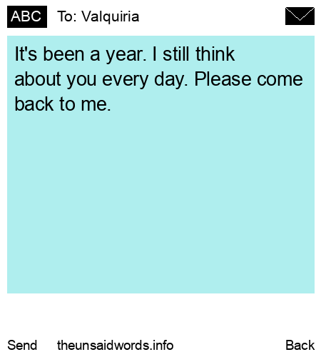 unsent message to Valquiria