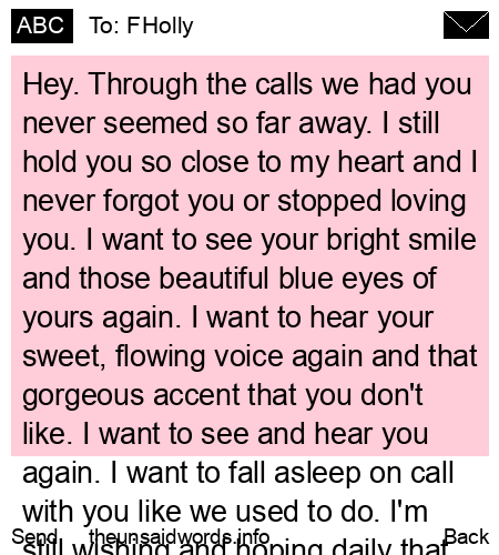 unsent message to FHolly