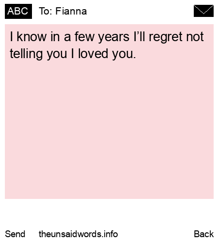 unsent message to Fianna 