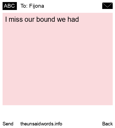 unsent message to Fijona