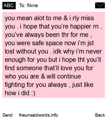 unsent message to fikrie