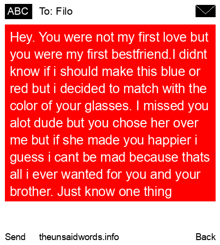 unsent message to Filo