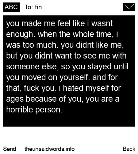 unsent message to fin