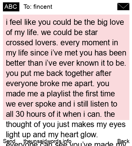 unsent message to fincent