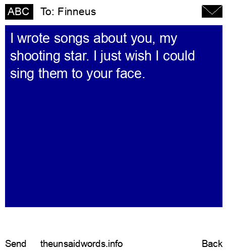 unsent message to Finneus