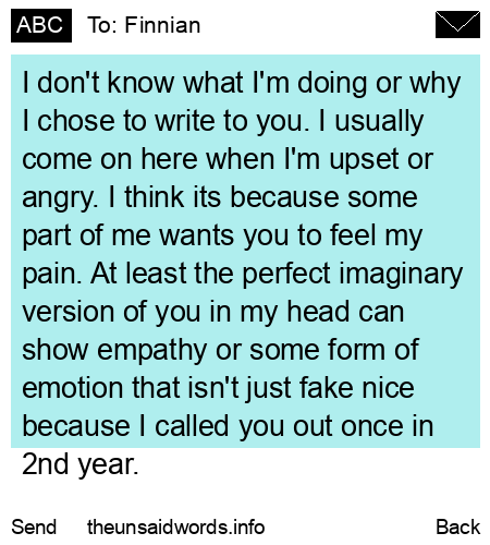 unsent message to Finnian