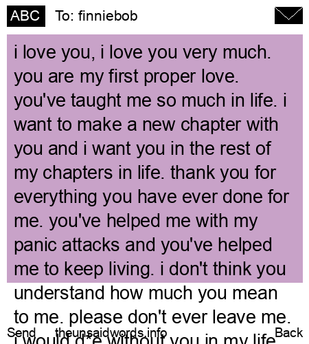 unsent message to finniebob