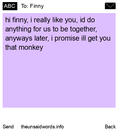 unsent message to Finny