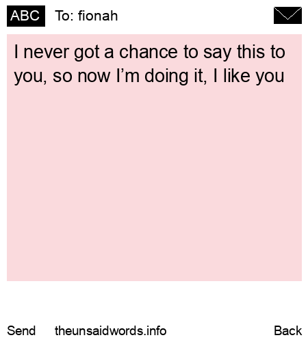 unsent message to fionah
