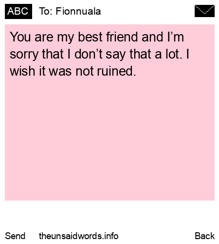 unsent message to Fionnuala