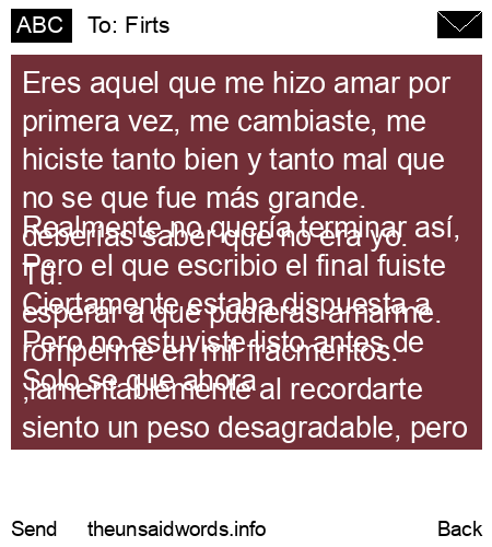 unsent message to Firts