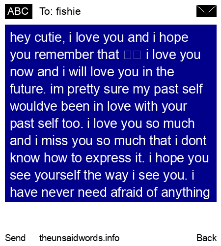 unsent message to fishie