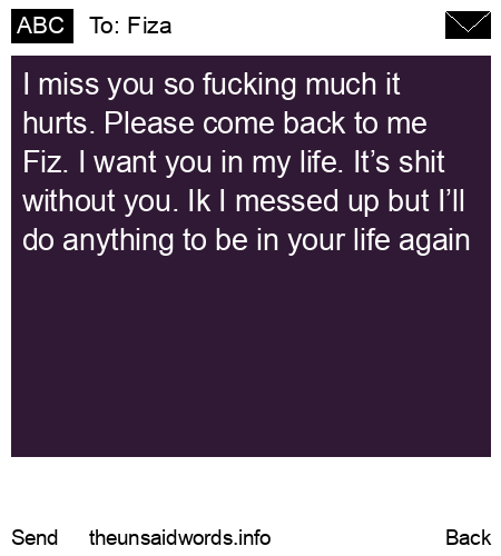 unsent message to Fiza