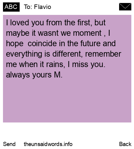 unsent message to Flavio