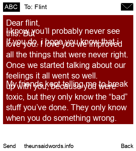 unsent message to Flint